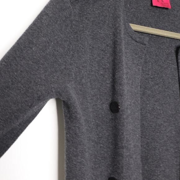 JULIETTE LONGUET Cotton Wool Sweater Coatigan Open Longline Gray Women's M - Picture 2 of 11